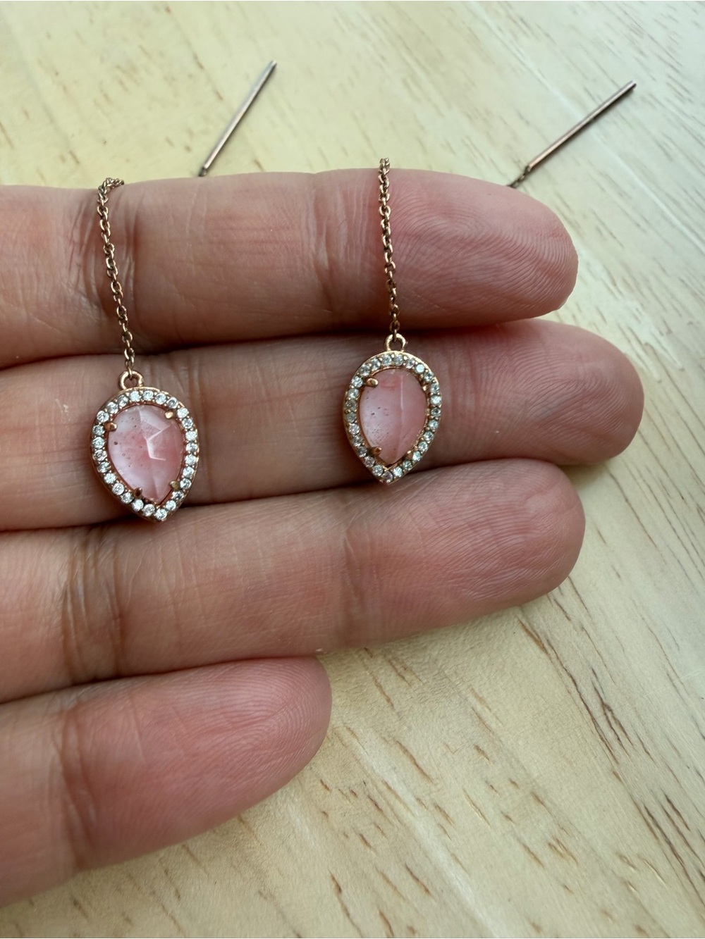 Henri Bendel Pink and rose Gold Drop Earrings - Picture 5 of 5